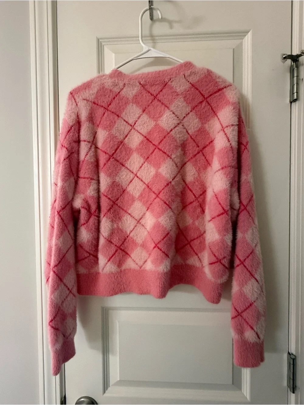 Wicked x Justice Pink Argyle Cardigan Kids XL (16/18)